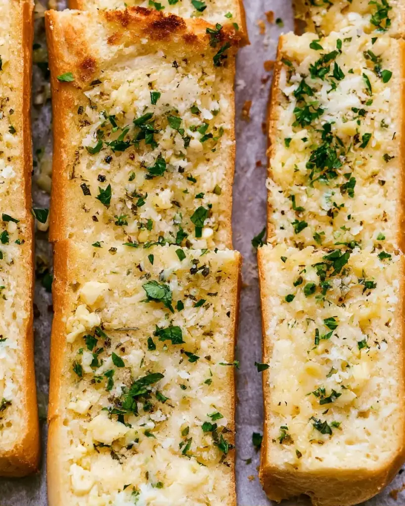 A delicious plate of Homemade Garlic Bread