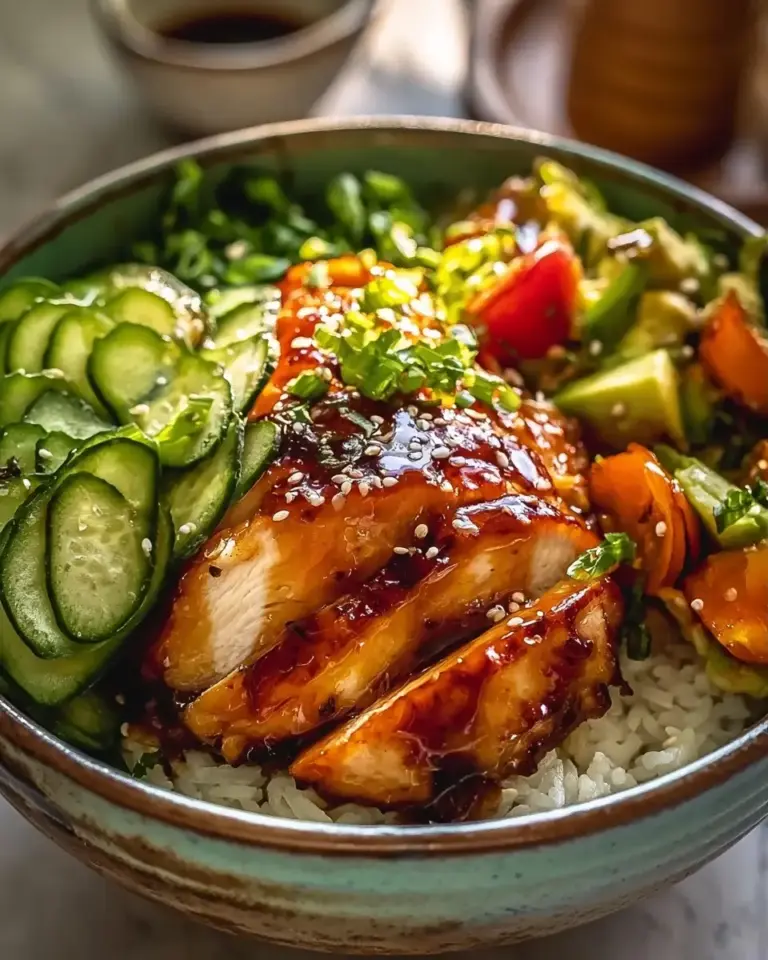A delicious plate of Hot Honey Chicken Bowl Recipe – Sweet & Spicy Joyful Dinner