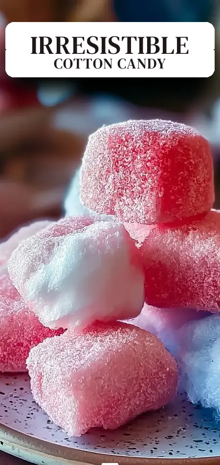 Pinterest pin (Design 2) for Sweet Cotton Candy Cloud Bites Irresistible Treats to Savor