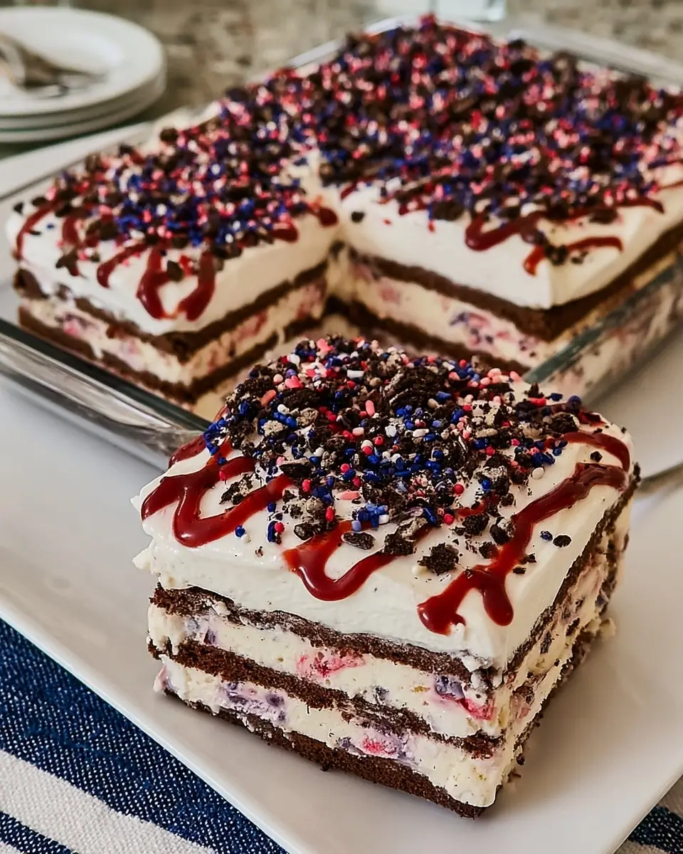 A delicious plate of Ice Cream Sandwich Cake: The Best Indulgent Treat You'll Love