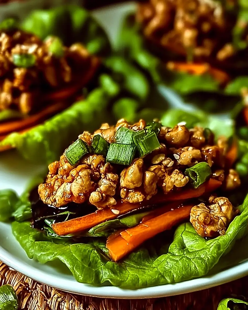A delicious plate of Irresistibly Flavorful Asian Chicken Lettuce Wraps Made Easy