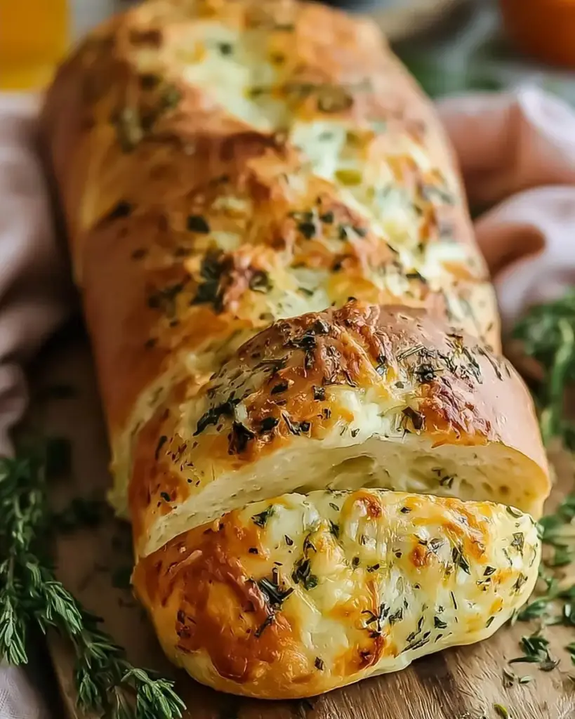 A delicious plate of Italian Herb and Cheese Bread Recipe: The Best Homemade Delight