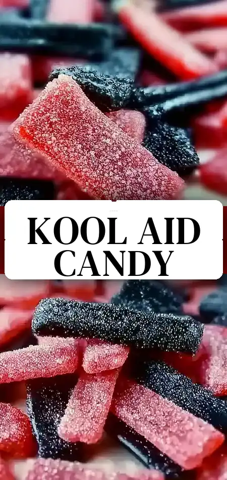 Pinterest pin (Design 3) for Kool-Aid Popping Candy Licorice: An Incredible 7-Step Recipe
