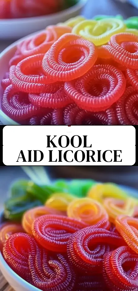 Pinterest pin (Design 3) for Homemade Kool-Aid Licorice Ropes