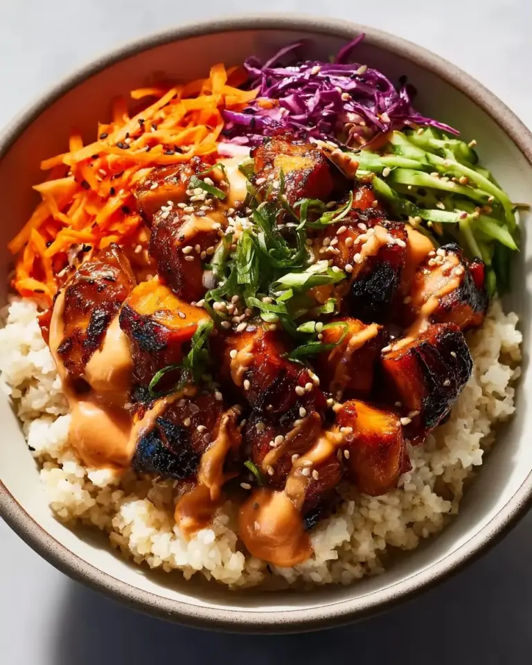 A delicious plate of Korean BBQ Chicken Bowls (Easy Weeknight Recipe!)