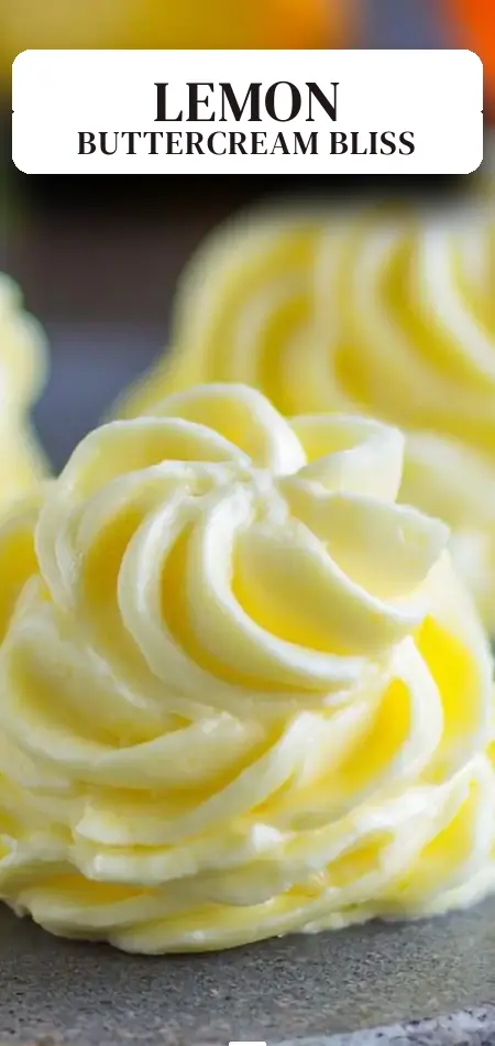 Pinterest pin (Design 2) for The Best Lemon Buttercream Recipe (video)