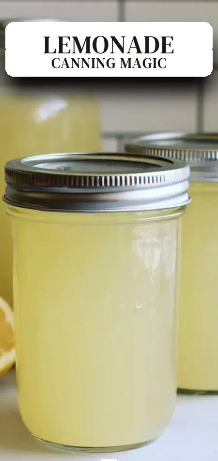 Pinterest pin (Design 2) for Canning Lemonade (& Lemonade Concentrate)