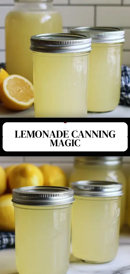 Pinterest pin (Design 3) for Canning Lemonade (& Lemonade Concentrate)