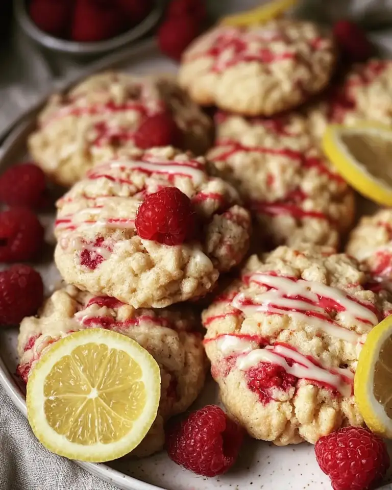 A delicious plate of Lemon Raspberry Cookies