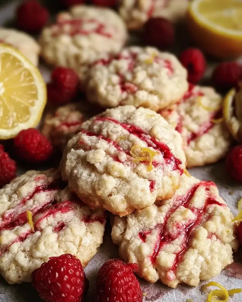 A delicious plate of Lemon Raspberry Cookies