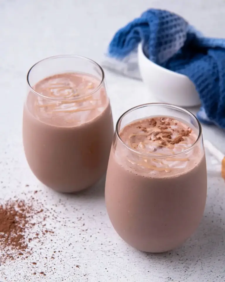 A delicious plate of Low-Carb, High-Protein Peanut Butter Smoothie