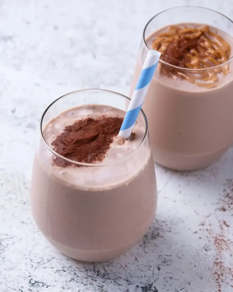 A delicious plate of Low-Carb, High-Protein Peanut Butter Smoothie