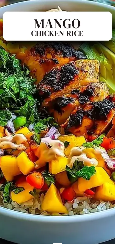 Pinterest pin (Design 2) for Irresistible 30-Min Chicken Mango Rice Bowl You'll Adore