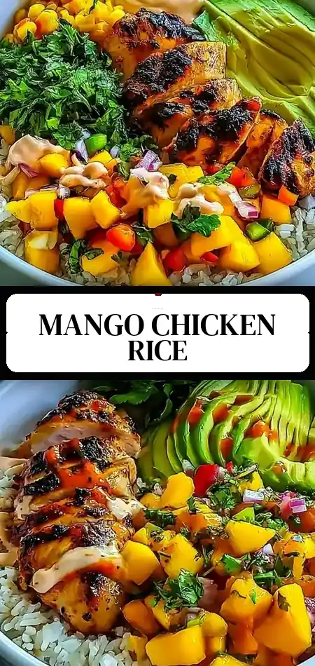 Pinterest pin (Design 3) for Irresistible 30-Min Chicken Mango Rice Bowl You'll Adore