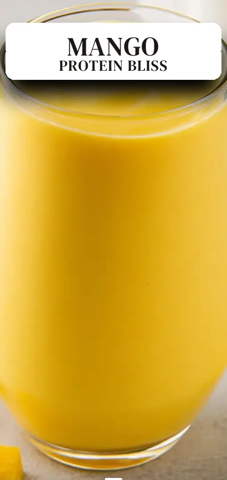 Pinterest pin (Design 2) for Protein Mango Smoothie