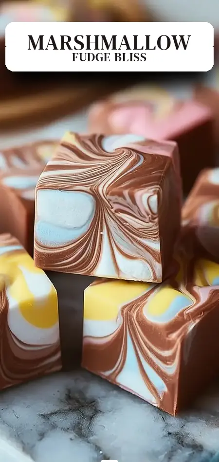 Pinterest pin (Design 2) for Indulge in Easy Marshmallow Swirl Fudge Bliss