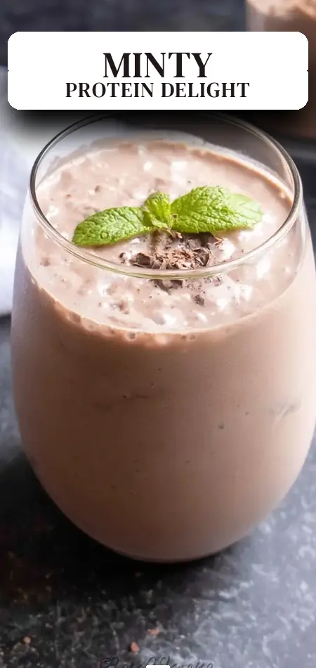 Pinterest pin (Design 2) for Mint Chocolate Protein Shake (Easy, High Protein)