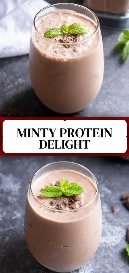 Pinterest pin (Design 3) for Mint Chocolate Protein Shake (Easy, High Protein)