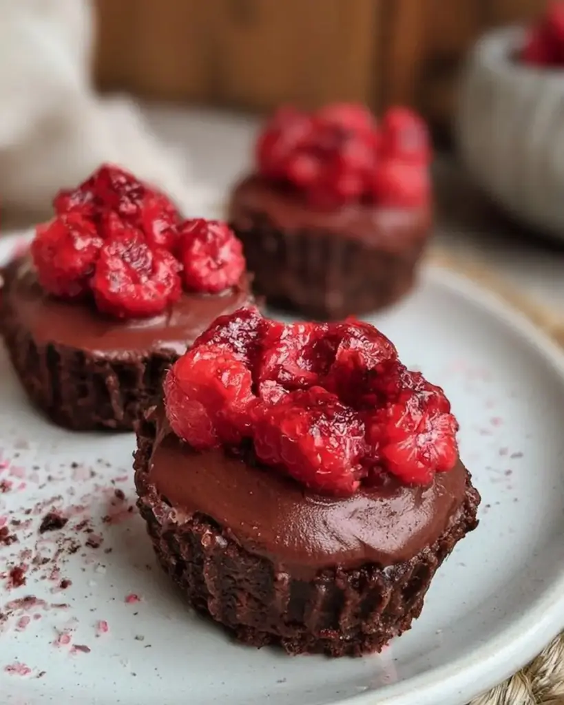 A delicious plate of Marry Me No Bake Raspberry Chocolate Mousse Cups