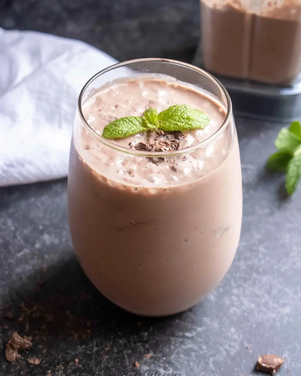 A delicious plate of Mint Chocolate Protein Shake (Easy, High Protein)