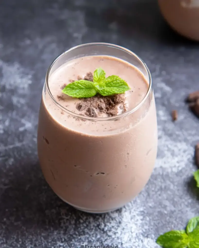 A delicious plate of Mint Chocolate Protein Shake (Easy, High Protein)