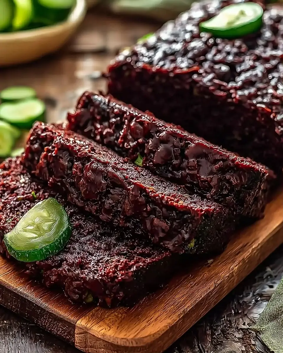 A delicious plate of Moist Double Chocolate Zucchini Bread