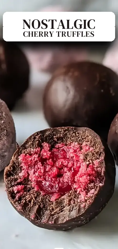 Pinterest pin (Design 2) for Cherry Mash Truffles: Nostalgic No-Bake Treats to Cherish