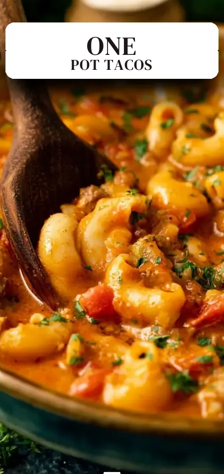 Pinterest pin (Design 2) for Taco Pasta - (One Pot!)