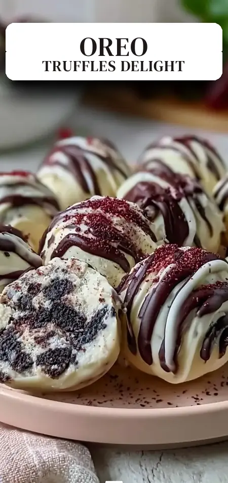Pinterest pin (Design 2) for No-Bake Oreo Truffles Recipe Easy 3-Ingredient Dessert to Make Now