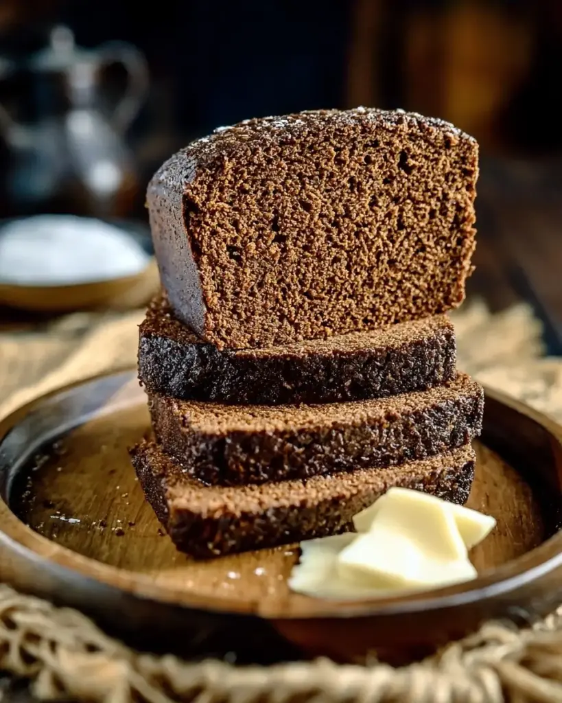 A delicious plate of Old-Fashioned Boston Brown Bread