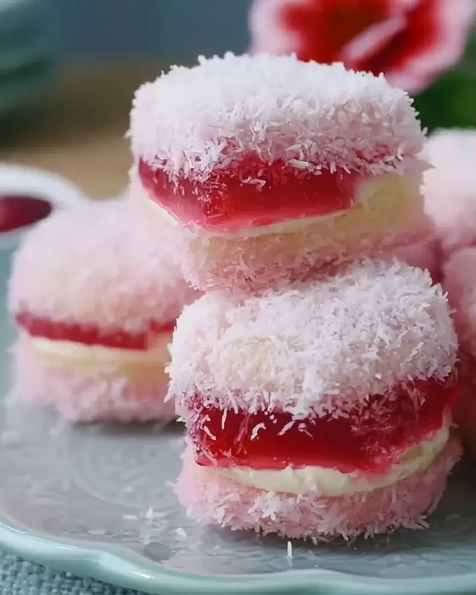 A delicious plate of Old-Fashioned Pink Jelly Cake