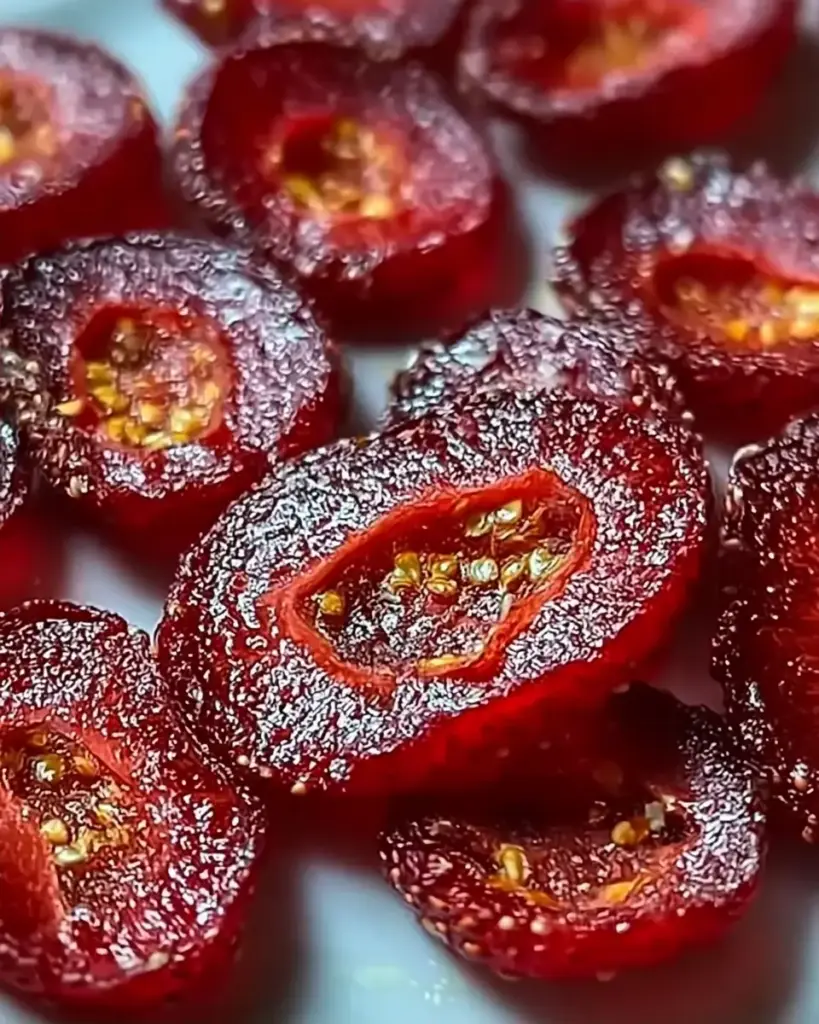 A delicious plate of Oven-Dried Strawberries