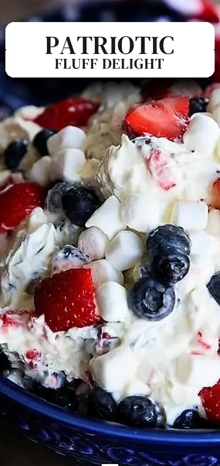 Pinterest pin (Design 2) for Red White & Blue Fluff Salad