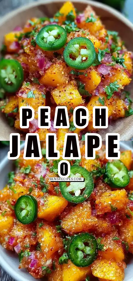 Pinterest pin (Design 1) for Fresh Georgia Peach Salsa with Jalapeño