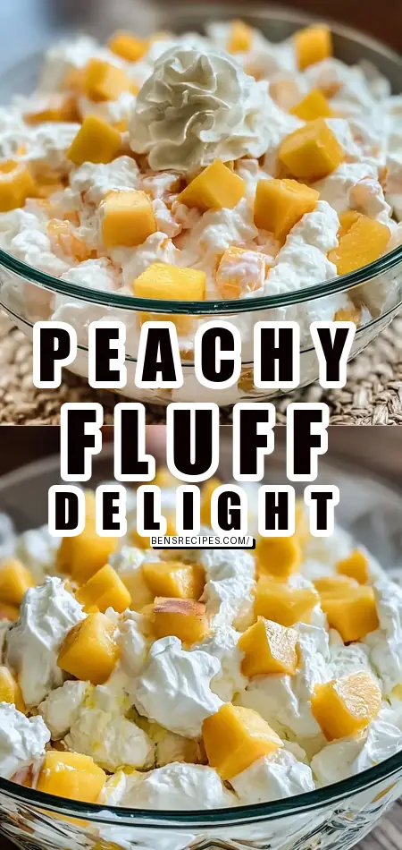 Pinterest pin (Design 1) for Peach Fluff Salad