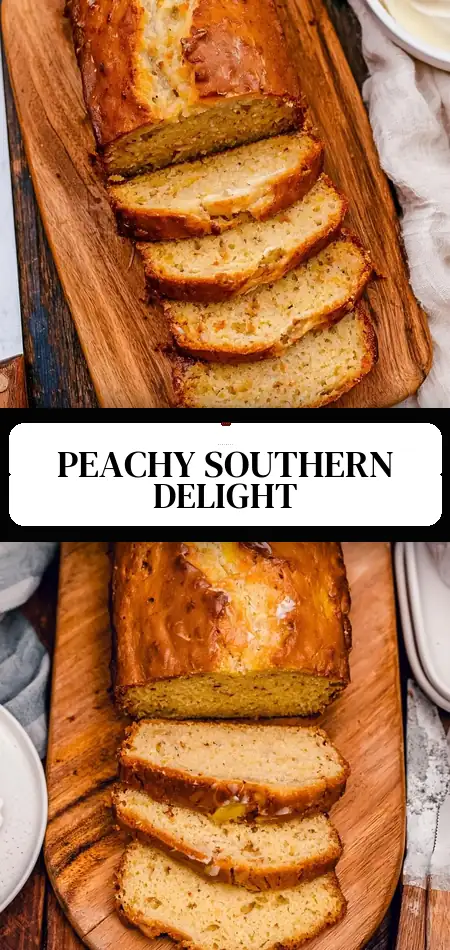 Pinterest pin (Design 3) for Southern Peach Bread