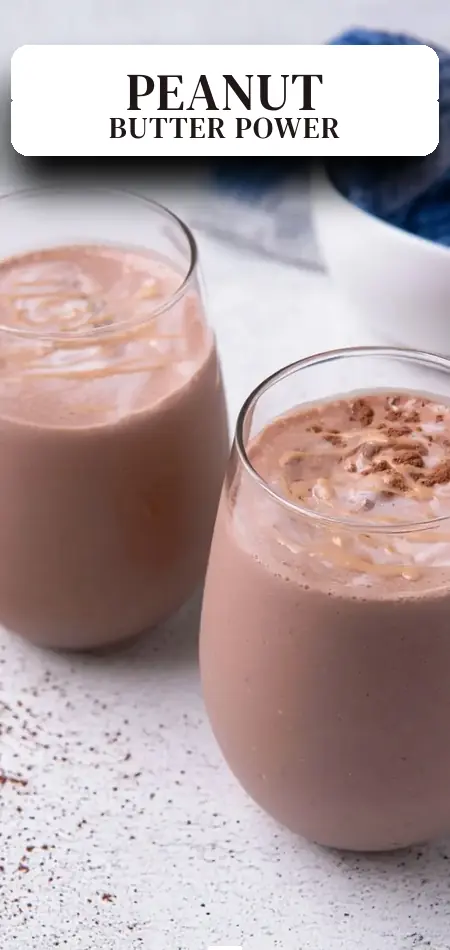 Pinterest pin (Design 2) for Low-Carb, High-Protein Peanut Butter Smoothie
