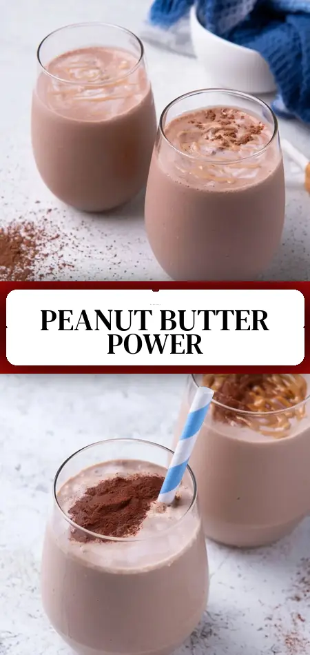 Pinterest pin (Design 3) for Low-Carb, High-Protein Peanut Butter Smoothie