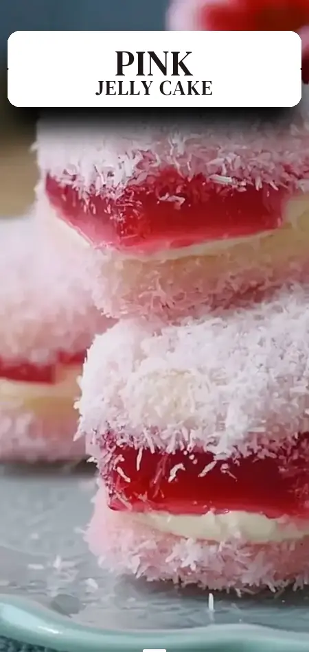 Pinterest pin (Design 2) for Old-Fashioned Pink Jelly Cake