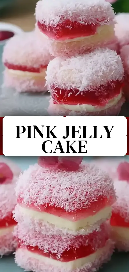 Pinterest pin (Design 3) for Old-Fashioned Pink Jelly Cake