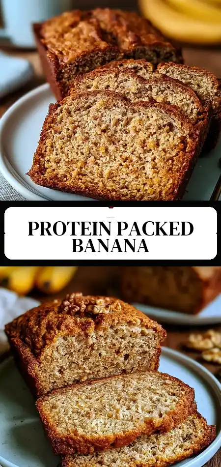 Pinterest pin (Design 3) for Healthy Banana Bread: Moist and High Protein