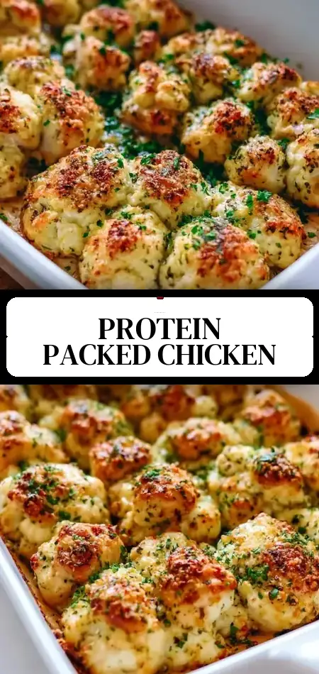Pinterest pin (Design 3) for Cottage Cheese Parmesan Chicken Bites - Protein Powerhouse