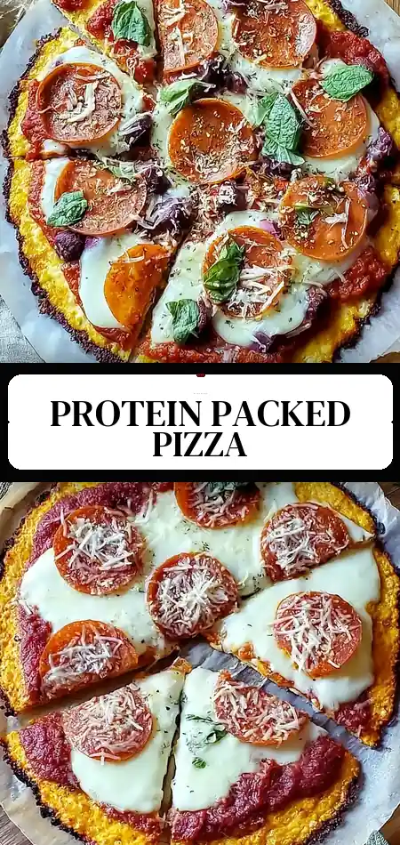 Pinterest pin (Design 3) for High Protein Cottage Cheese Pizza 30g