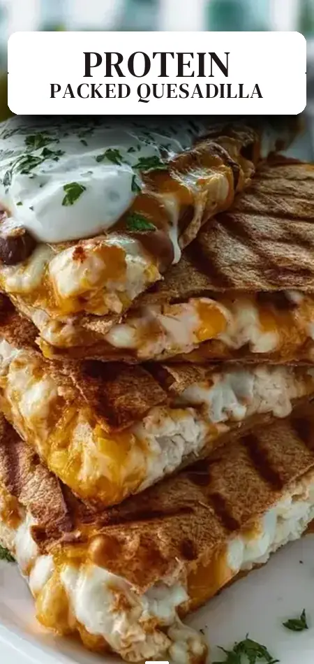 Pinterest pin (Design 2) for High Protein Quesadilla