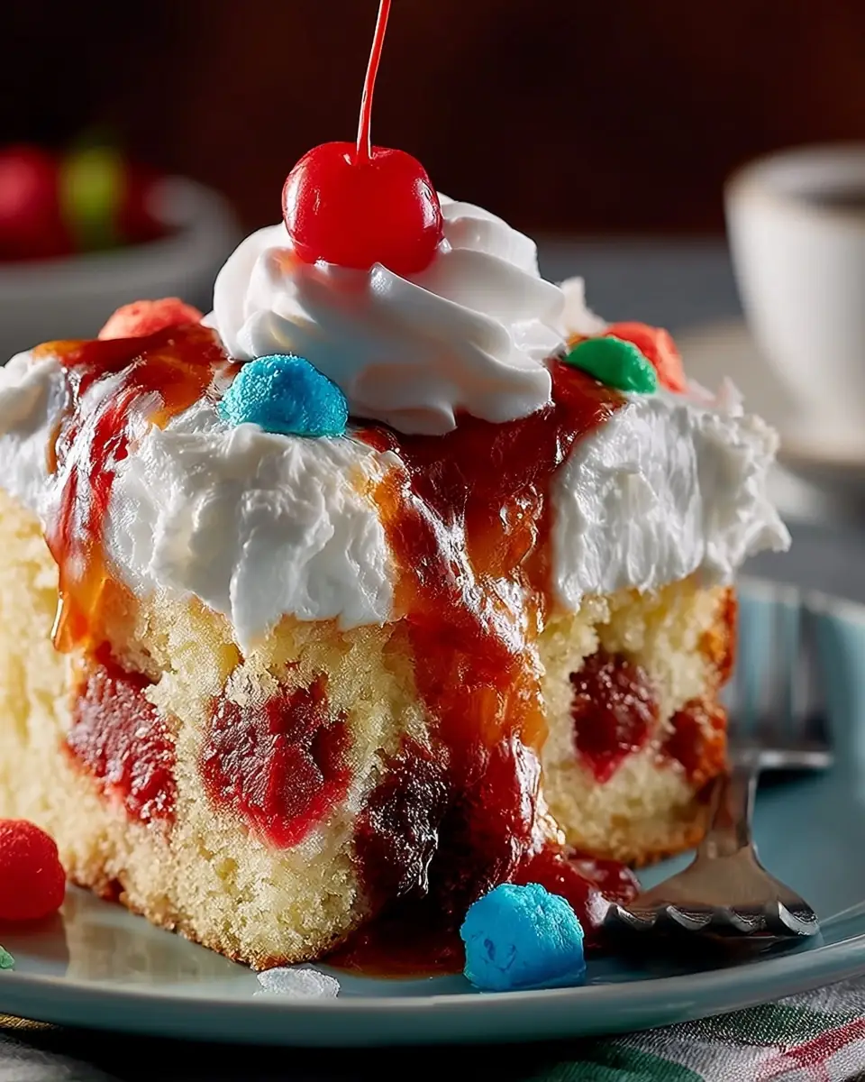 A delicious plate of Poke Cake Recipes: Enjoy Moist Perfection Every Time!