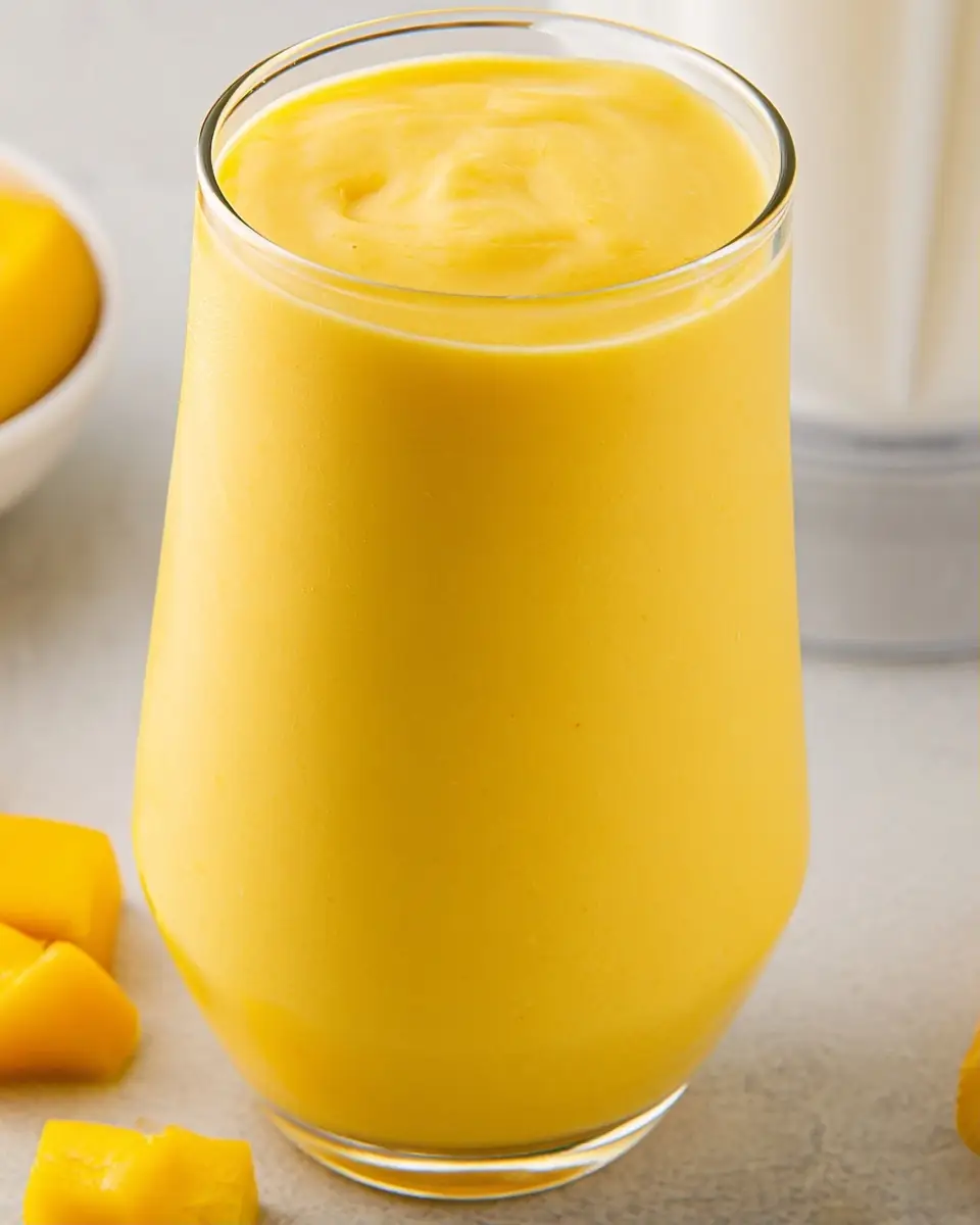 A delicious plate of Protein Mango Smoothie