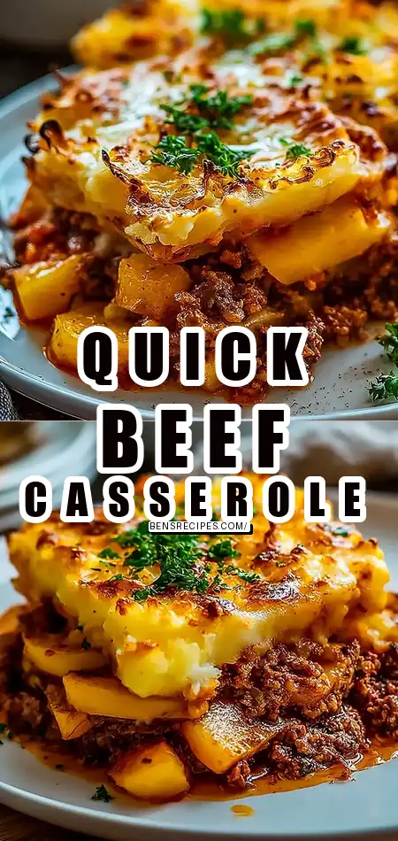 Pinterest pin (Design 1) for Hobo Casserole Ground Beef-Quick Family Meals