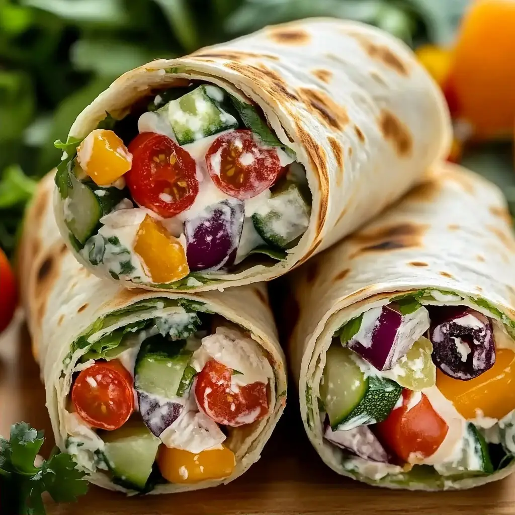 A delicious plate of Quick & Easy Mediterranean Veggie Wraps for Flavor Lovers