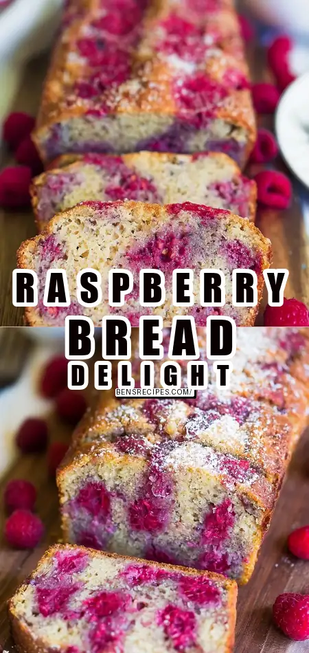 Pinterest pin (Design 1) for The Best Raspberry Bread