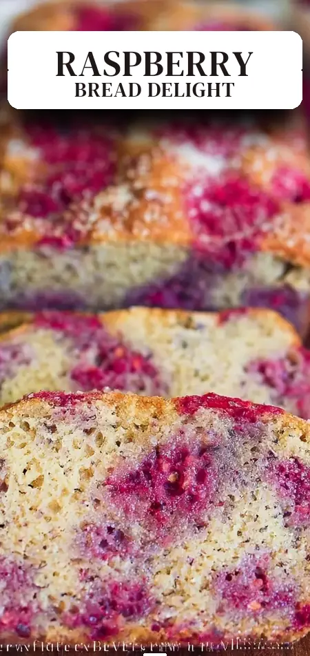 Pinterest pin (Design 2) for The Best Raspberry Bread